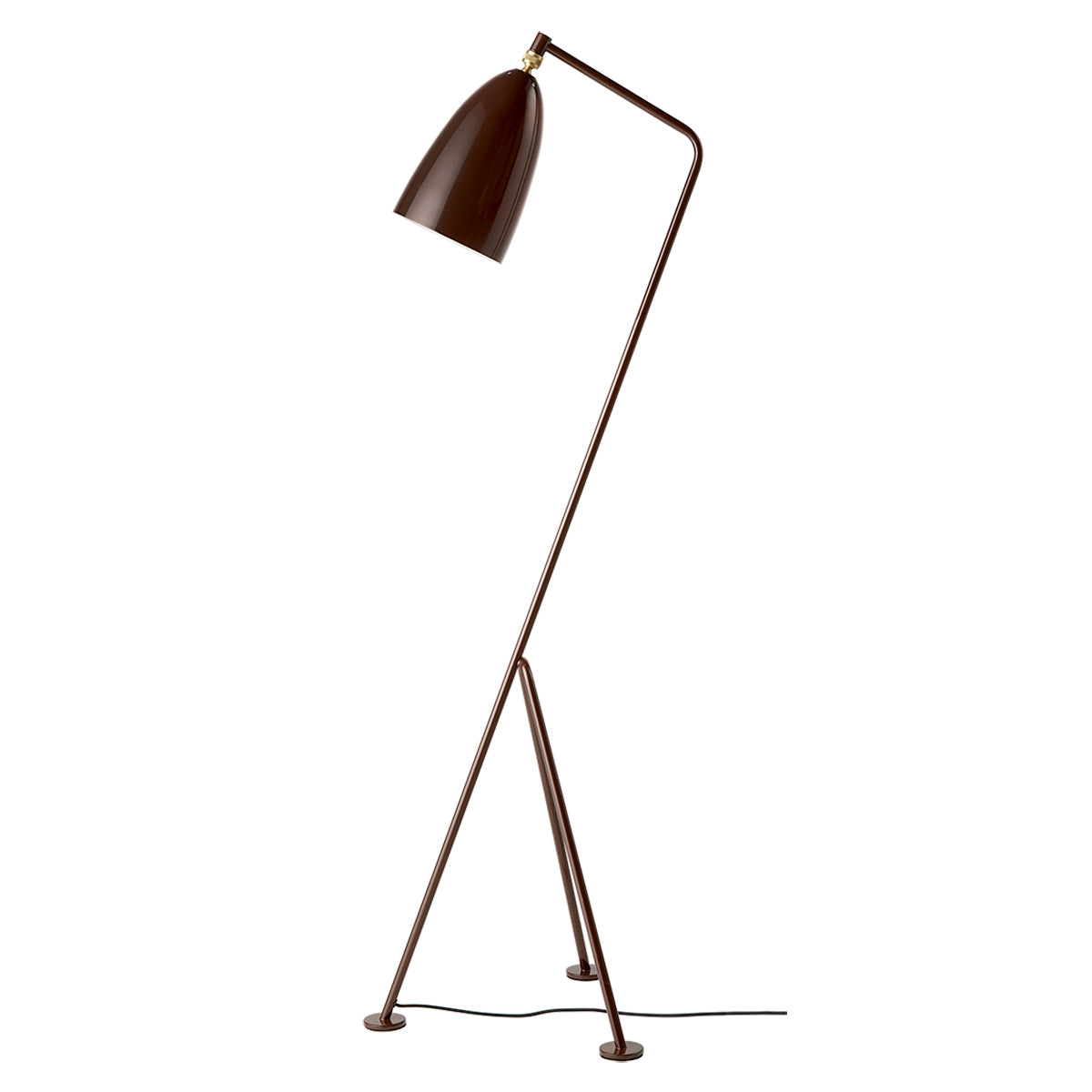 Grasshopper Floor Light | Walnut Brown Glossy Powdercoated Metal
