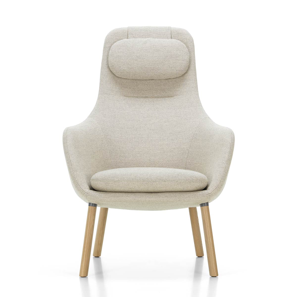 HAL Lounge Chair & Ottoman | Nubia 03 Cream and Sand Fabric Upholstery