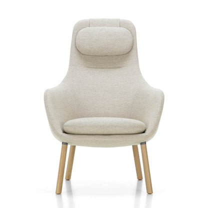 HAL Lounge Chair & Ottoman | Nubia 03 Cream and Sand Fabric Upholstery