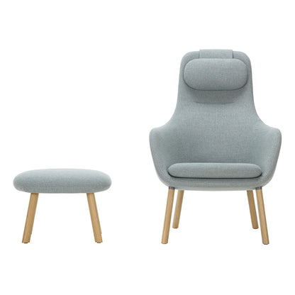 HAL Lounge Chair & Ottoman | Nubia 06 Cream and Sierra Grey Fabric Upholstery