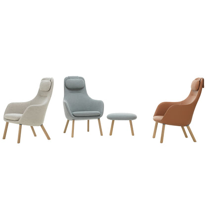 HAL Lounge Chair & Ottoman | Nubia 03 Cream and Sand Fabric Upholstery