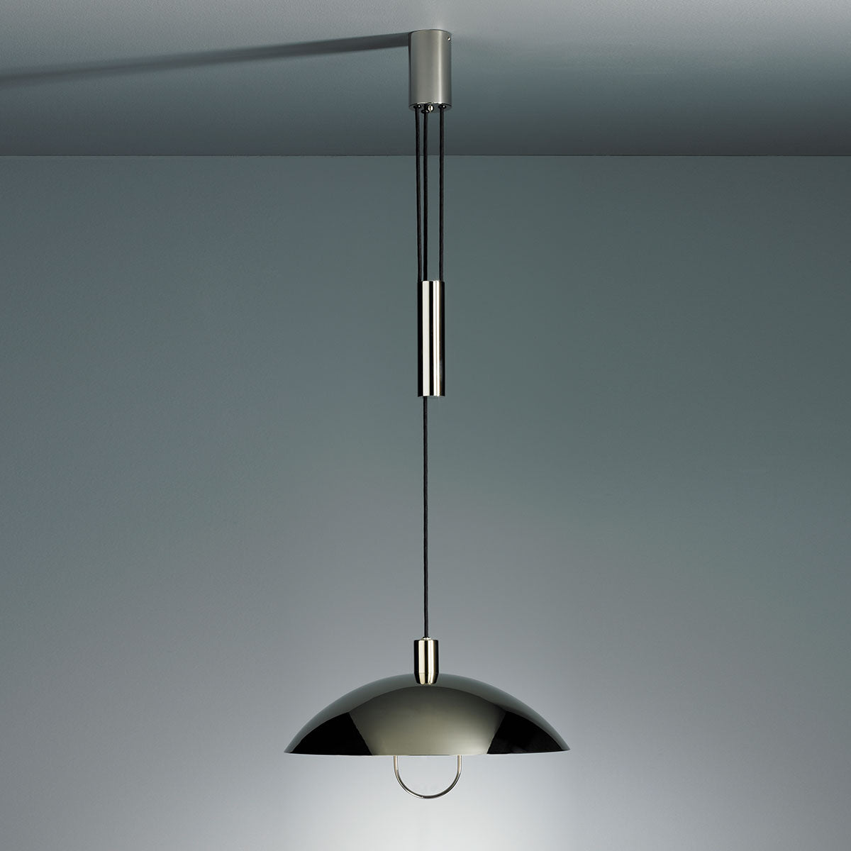 Bauhaus Counterweight Pendant 50 | Nickel Plated and Polished Aluminium