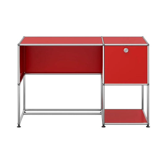 USM Home Office Desk 07 | Ruby Red Lacquer Panels