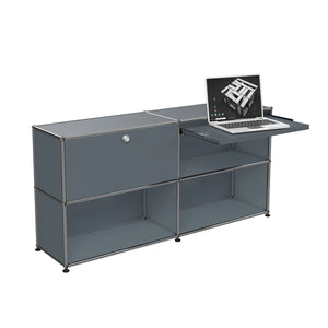 USM Home Office Bureau 08 | Medium Grey Lacquer Panels