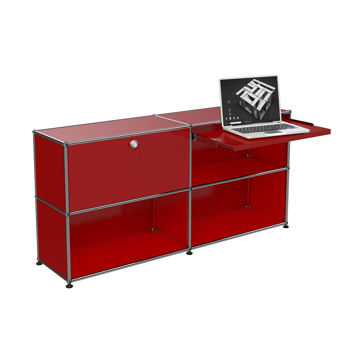 USM Home Office Bureau 08 | Ruby Red Lacquer Panels