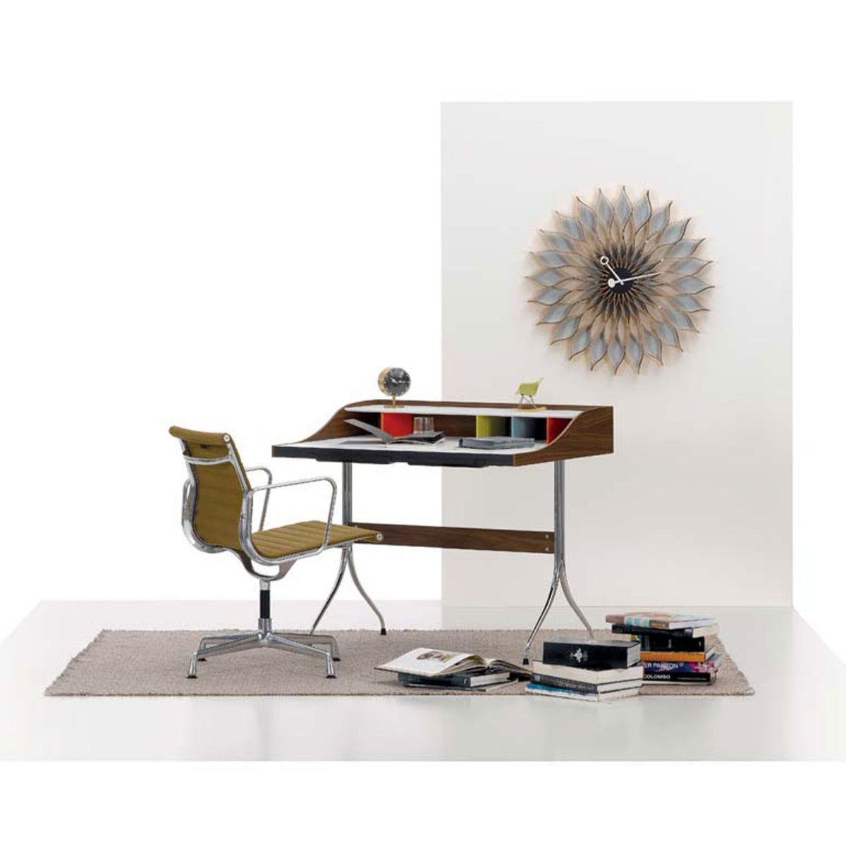 Home Desk | White Laminate with Walnut Detail