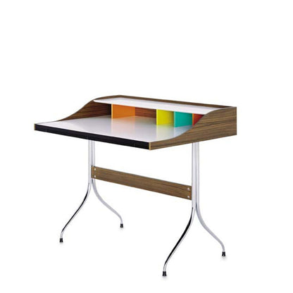 Home Desk | White Laminate with Walnut Detail