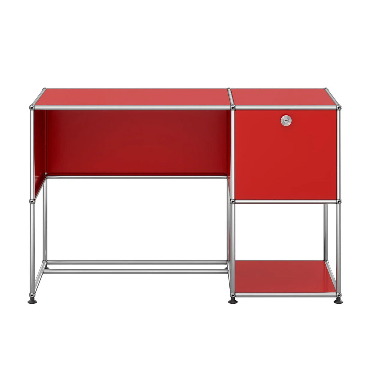 USM Home Office Desk 07 | Ruby Red Lacquer Panels
