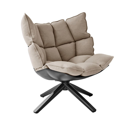 Husk Swivel Lounge Chair | Camel Alice FR Fabric