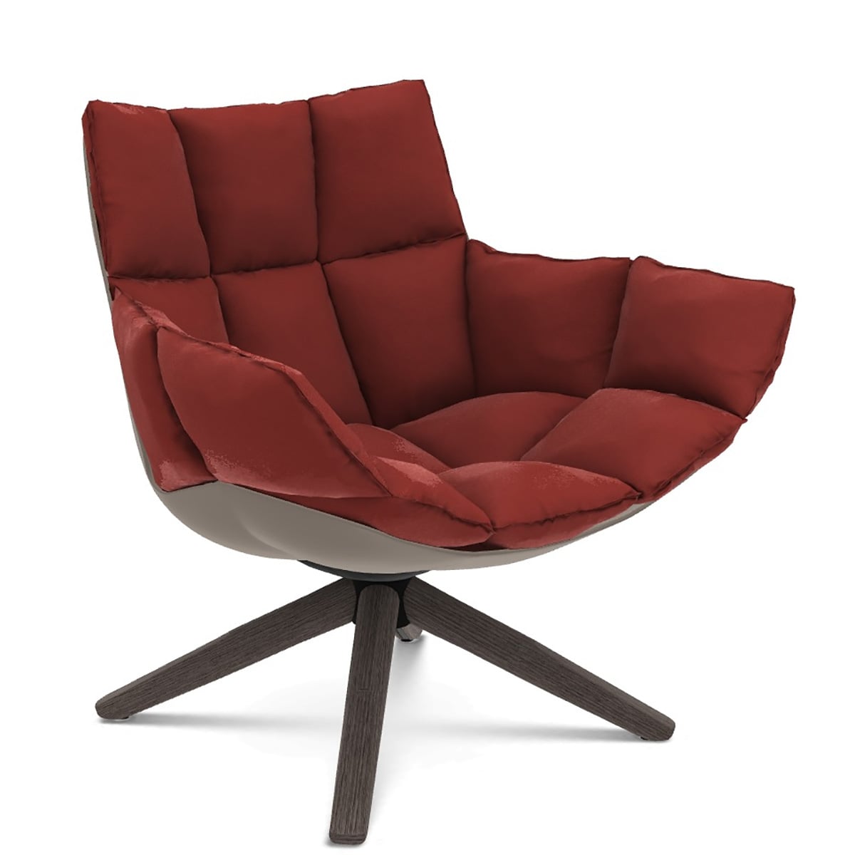 Husk Swivel Lounge Chair | Caramel Alice FR Fabric