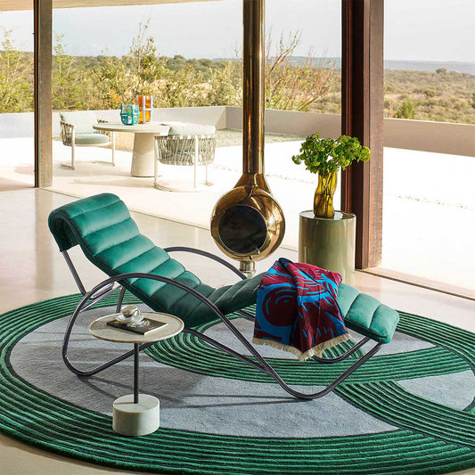 Indochine Chaise Longue | Lipari 13L638 Emerald Fabric