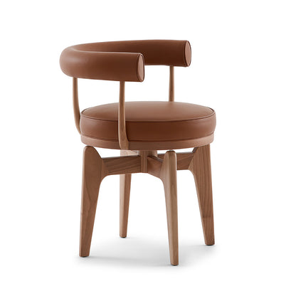Indochine Chair | Scozia Leather 13X202 Dark Brown