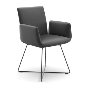 Jalis Armchair High Back | Black 286 Semi Leather Upholstery