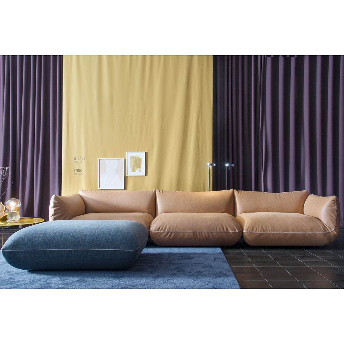 Jalis 21 Large Corner Sofa | Light Blue 8206 Fabric Upholstery
