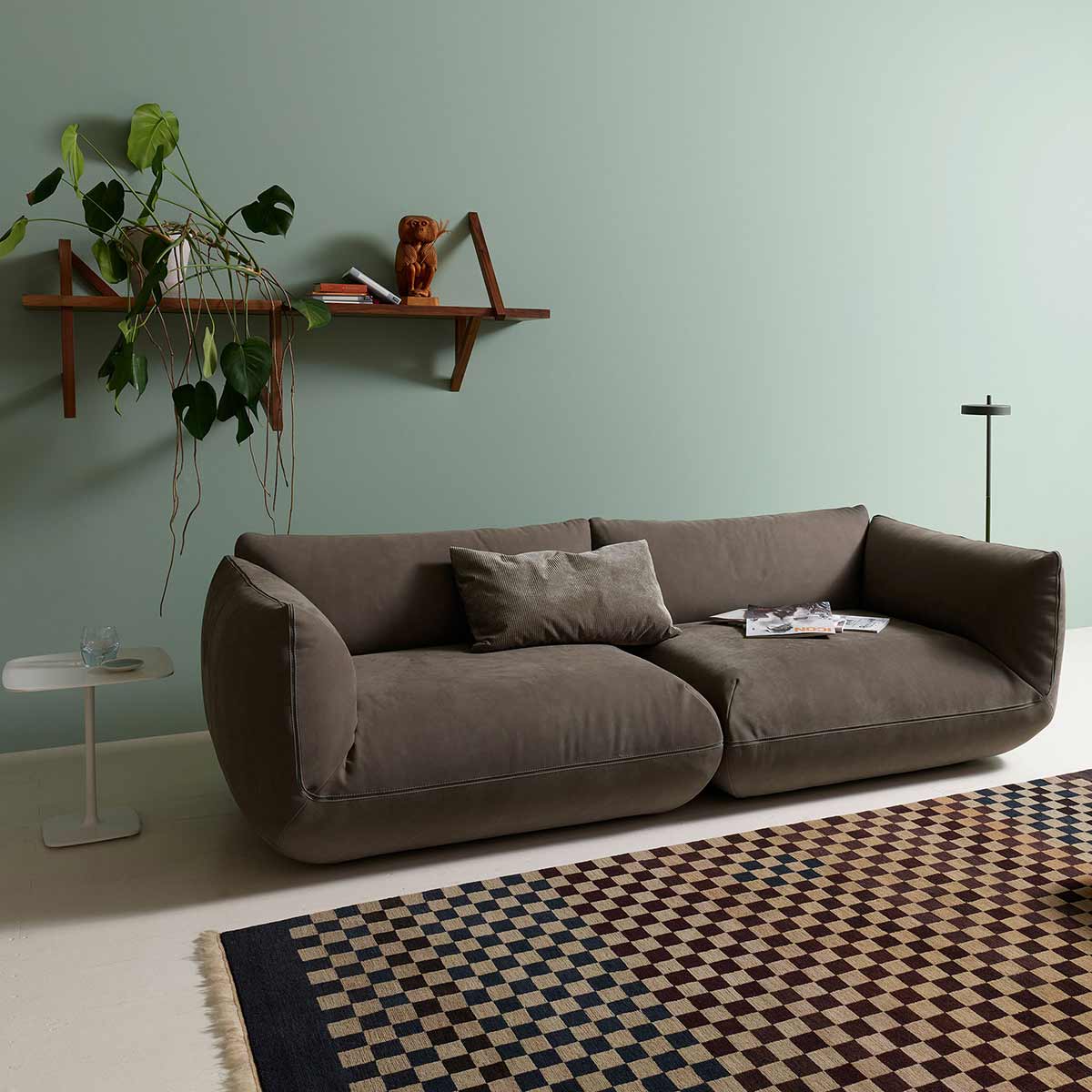 Jalis 21 Large Corner Sofa | Pebble Brown 9127 Fabric Upholstery