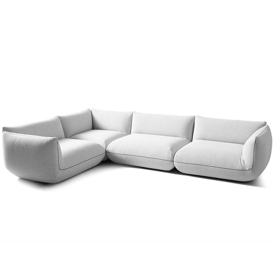 Jalis 21 Large Corner Sofa | Ice Grey 9124 Fabric Upholstery