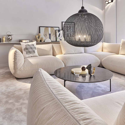 Jalis 21 Large Corner Sofa | Beige 9128 Fabric Upholstery