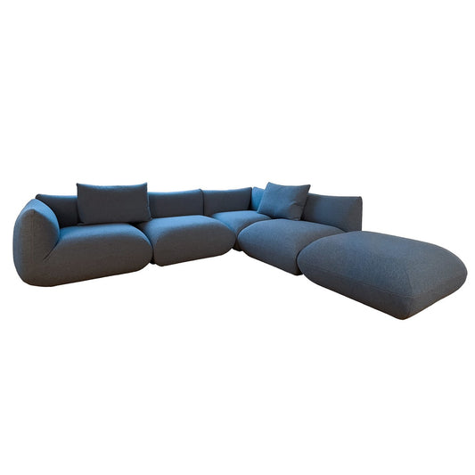 ExDis Jalis 21 Large Corner Sofa | Light Blue 8206 Fabric Upholstery