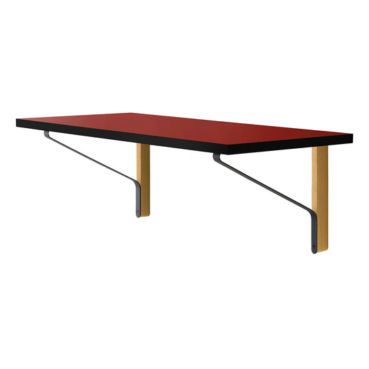 Kaari Wall Console | Red Linoleum Top