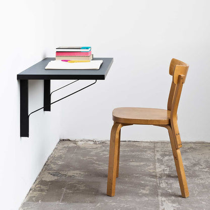 Kaari Wall Console | Black Linoleum Top