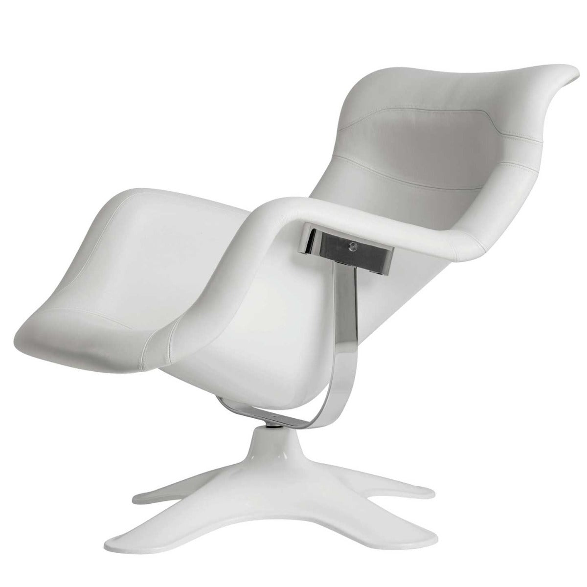 Karuselli Lounge Chair | White Prestige Leather