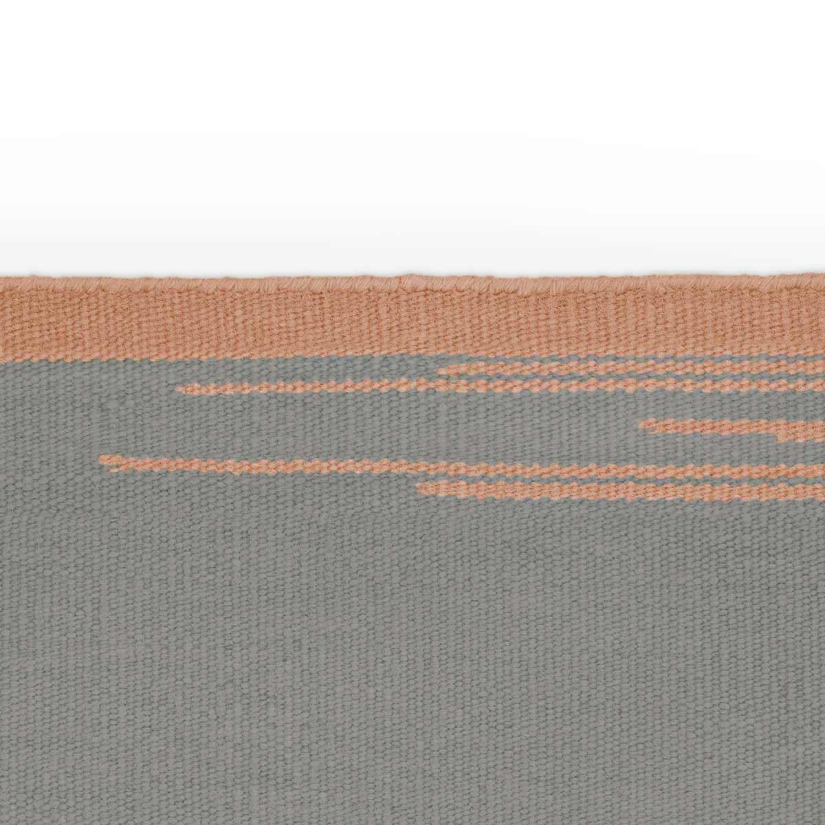Kelim Pattern Twin Rug 400cm | Grey Green Orange 100% Pure New Zealand Wool 0073