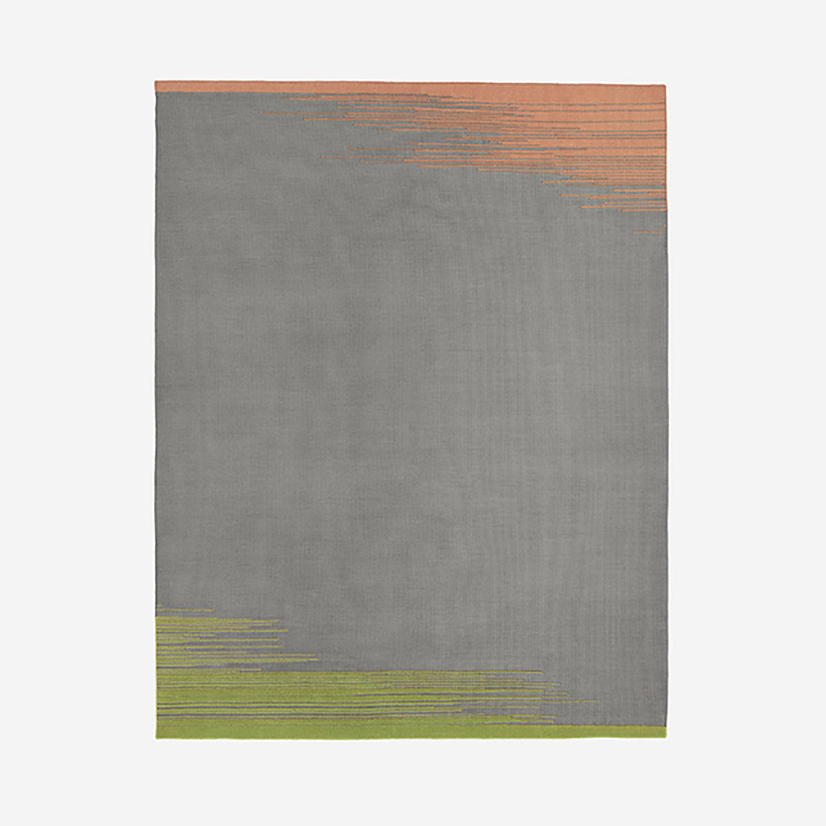 Kelim Pattern Twin Rug 400cm | Grey Green Orange 100% Pure New Zealand Wool 0073