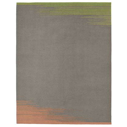 Kelim Pattern Twin Rug 400cm | Grey Green Orange 100% Pure New Zealand Wool 0073
