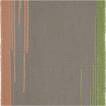 Kelim Pattern Twin Rug 400cm | Grey Green Orange 100% Pure New Zealand Wool 0073