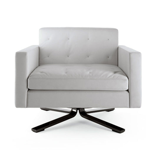 Kennedee Swivel Armchair | Leather 01 Avorio Ivory Upholstery