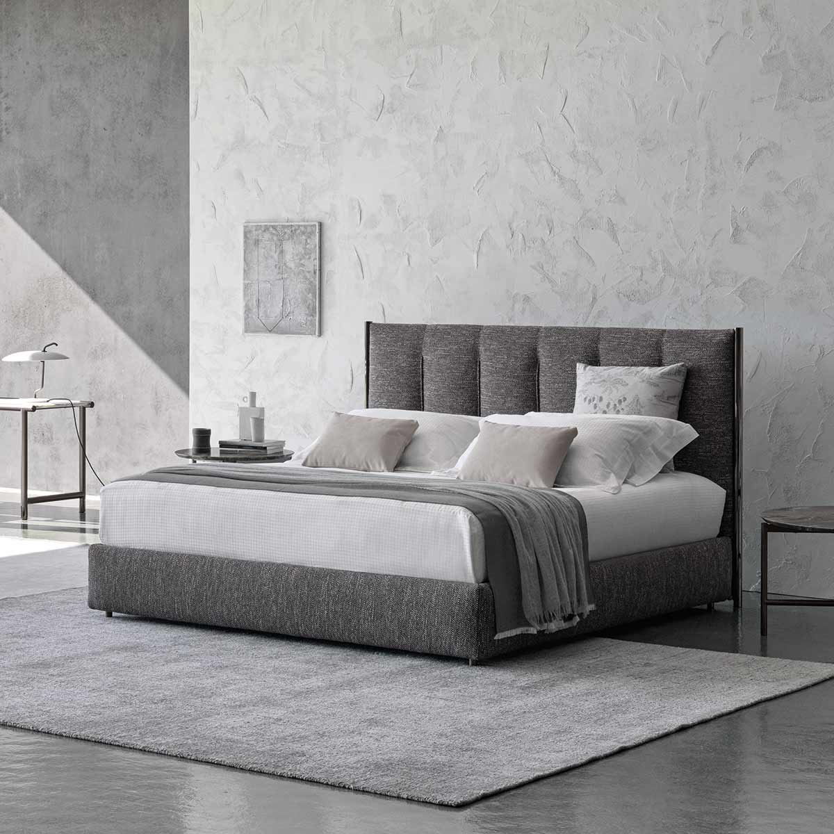 Koi Bed 180cm with Storage | Blue Diagonale 972 Fabric