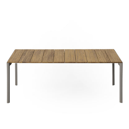 Maki Slatted Outdoor Table 219cm | Natural Teak Top