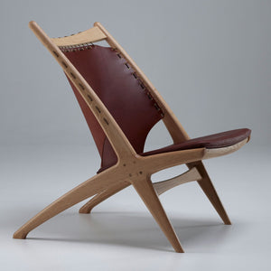 Krysset Lounge Chair | Brown Leather Seat and Back