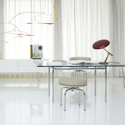 LC12 La Roche Dining Table 160cm | Clear Glass Top