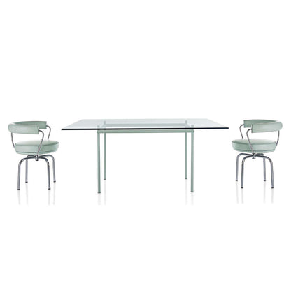 LC12 La Roche Dining Table 160cm | Clear Glass Top