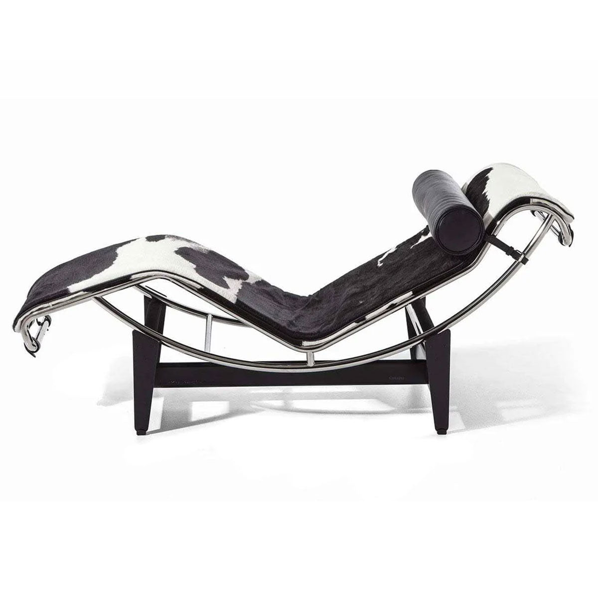 4 Chaise Longue | Black White Hairyskin and Black Headroll