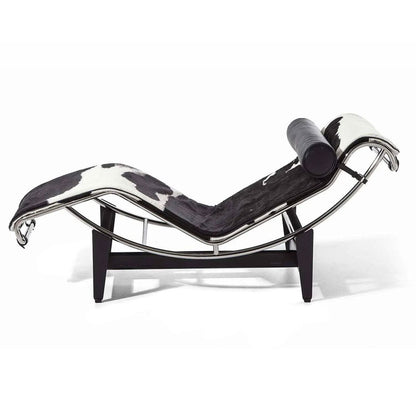 4 Chaise Longue | Black White Hairyskin and Black Headroll