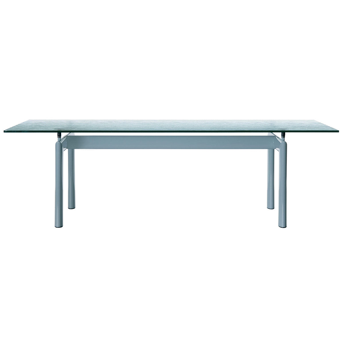 6 Table Tube d'Avion | Aquamarine Fluted Glass Top