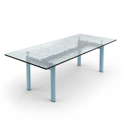 6 Table Tube d'Avion | Clear Glass Top