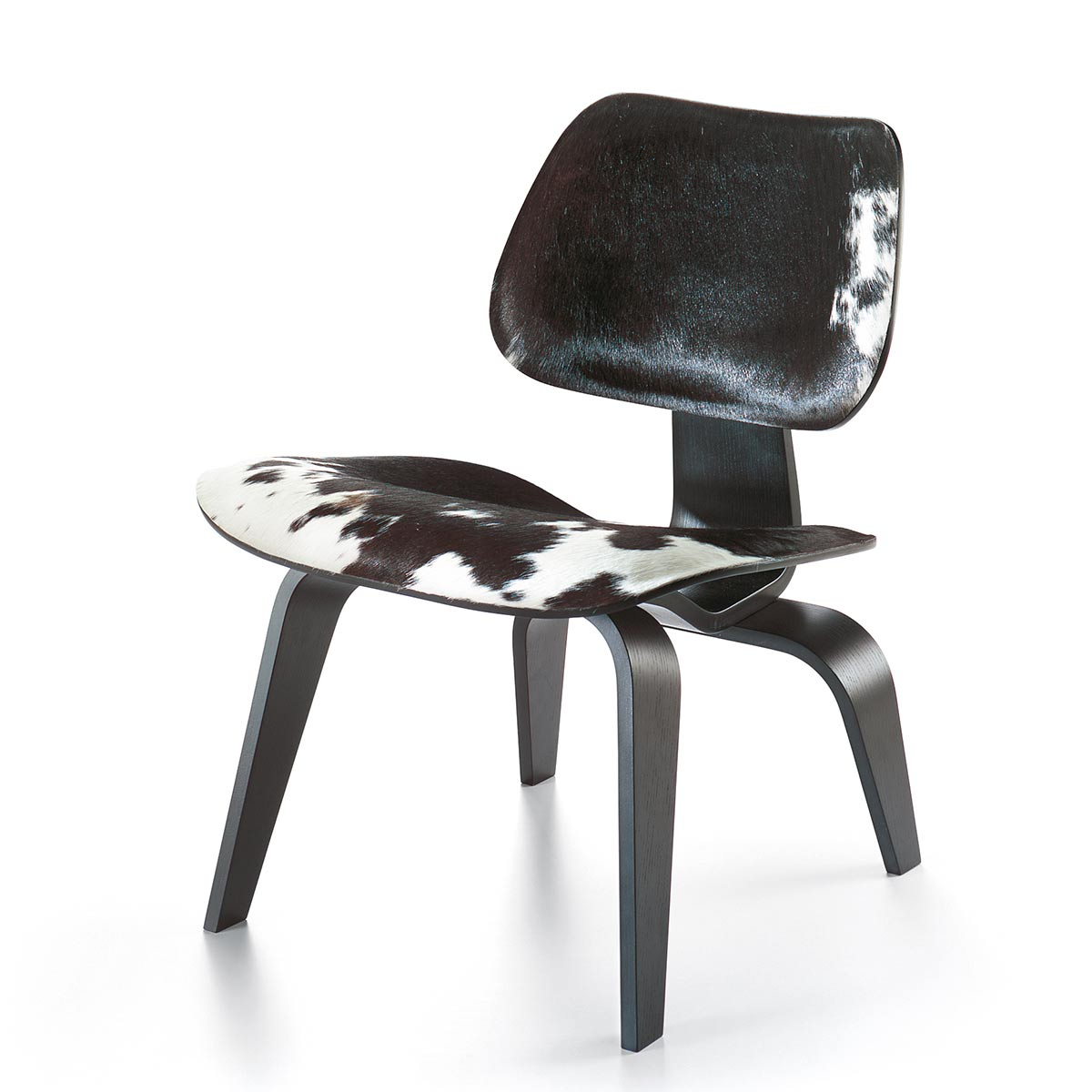Plywood Group LCW Chair | Black and White Hide Black Ash