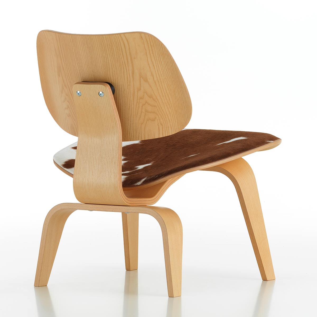 Plywood Group LCW Chair | Brown and White Hide Natural Ash