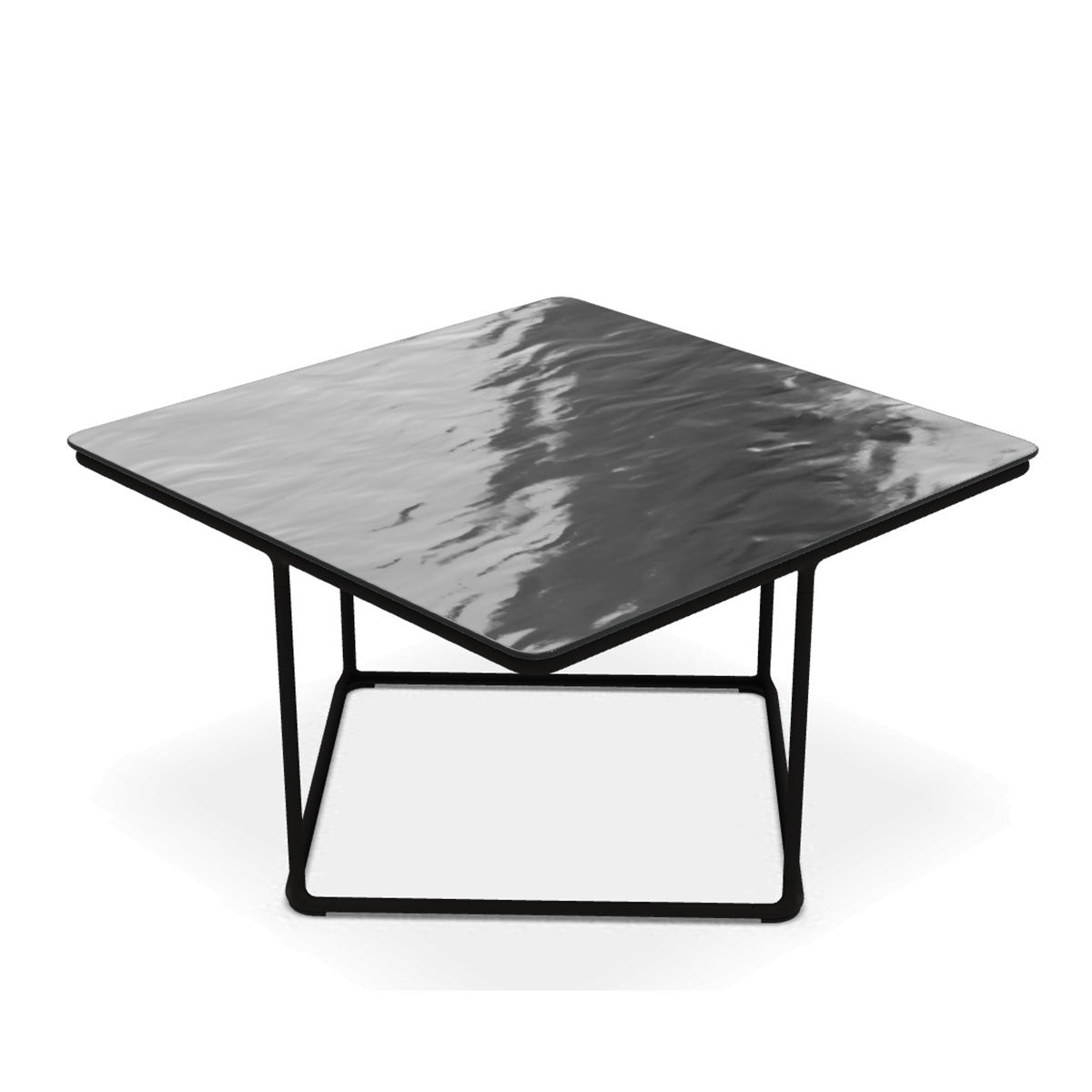 Lemante Side Table 65cm | Quartz Grey Molten Glass Top