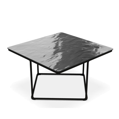 Lemante Side Table 65cm | Quartz Grey Molten Glass Top