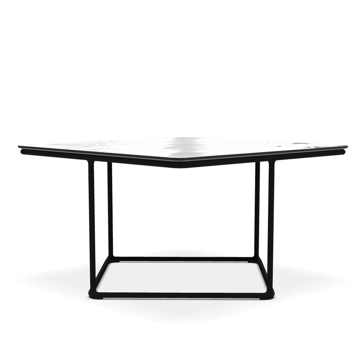 Lemante Side Table 65cm | Quartz Grey Molten Glass Top