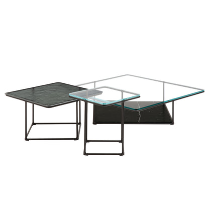 Lemante Side Table 65cm | Quartz Grey Molten Glass Top