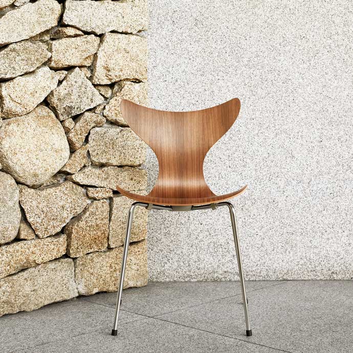 Natural Walnut Veneer Seat Lily 3108 Chair – Aram