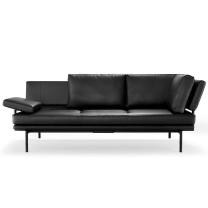 Living Platform 3 Seat Sofa | Black Rodeo Soft Leather