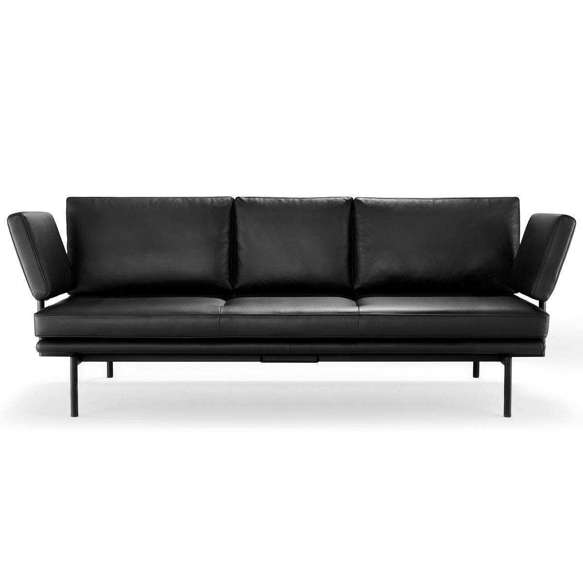 Living Platform 3 Seat Sofa | Black Rodeo Soft Leather