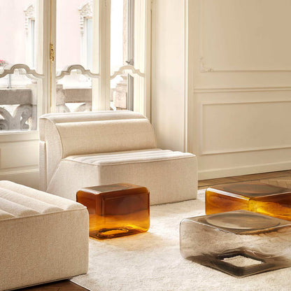 Lokum Coffee Table | Amber Blown Glass VT24 Low Square