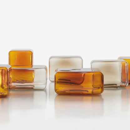 Lokum Coffee Table | Amber Blown Glass VT24 Low Rectangle